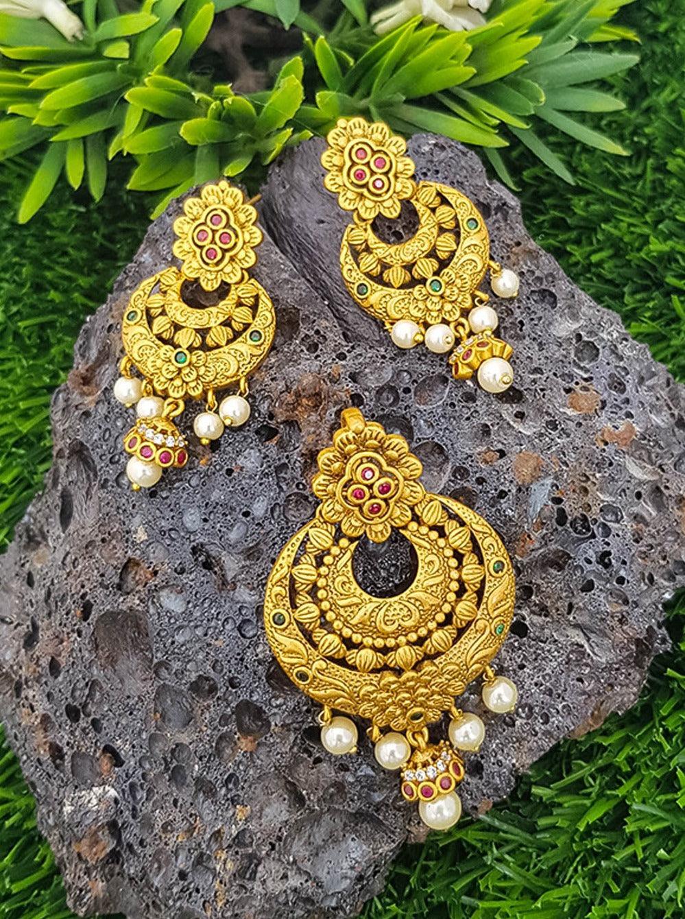 Gold plated chandbali Earrings Jhumka