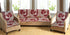 Griiham Cotton and Polyester Floral Leaves Design Cream and Maroon Sofa Cover for 5 Seater Sofa - (3+1+1) (Maroon, Standard) AT27