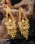 Griiham Gold finish flower hangings stone ruby green Earrings EUN05-352-2485N