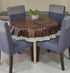 Griiham PVC 4 Seater Printed Round Table Cover (Size - 60 inches) Design - Wooden Print VK01