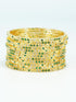 Guaranteed Gold Plated Bangles Set of 12 bangles with green white cz stones 10317A - Griiham