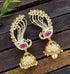 Guaranteed Gold Polish Peacock Colletion Butapam Earring Jhumki with Real AD Stones ERG03-350-3861N