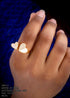 Heart Mother Of Pearl Cubic Zirconia Gold Plated Adjustable Ring