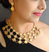 Gold Plated coin pattern 3 layer Designer Necklace with Laxmi