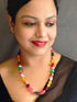 Multi Colour Natural Semi Precious Stone Mala with Tulip Stones Necklace Set