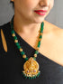 Premium Timeless Collection Temple Pendant with Natural Onyx Stone maala Necklace Set