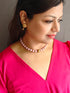 Pink Big kharbuja crystal Necklace Set