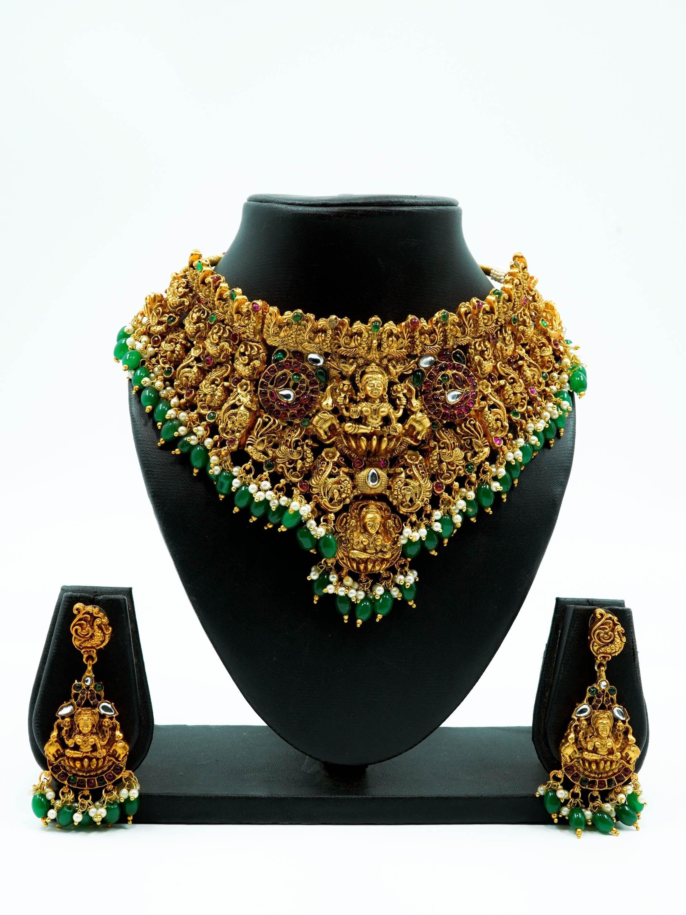 Laxmi Broad choker necklace set 8134N - Griiham