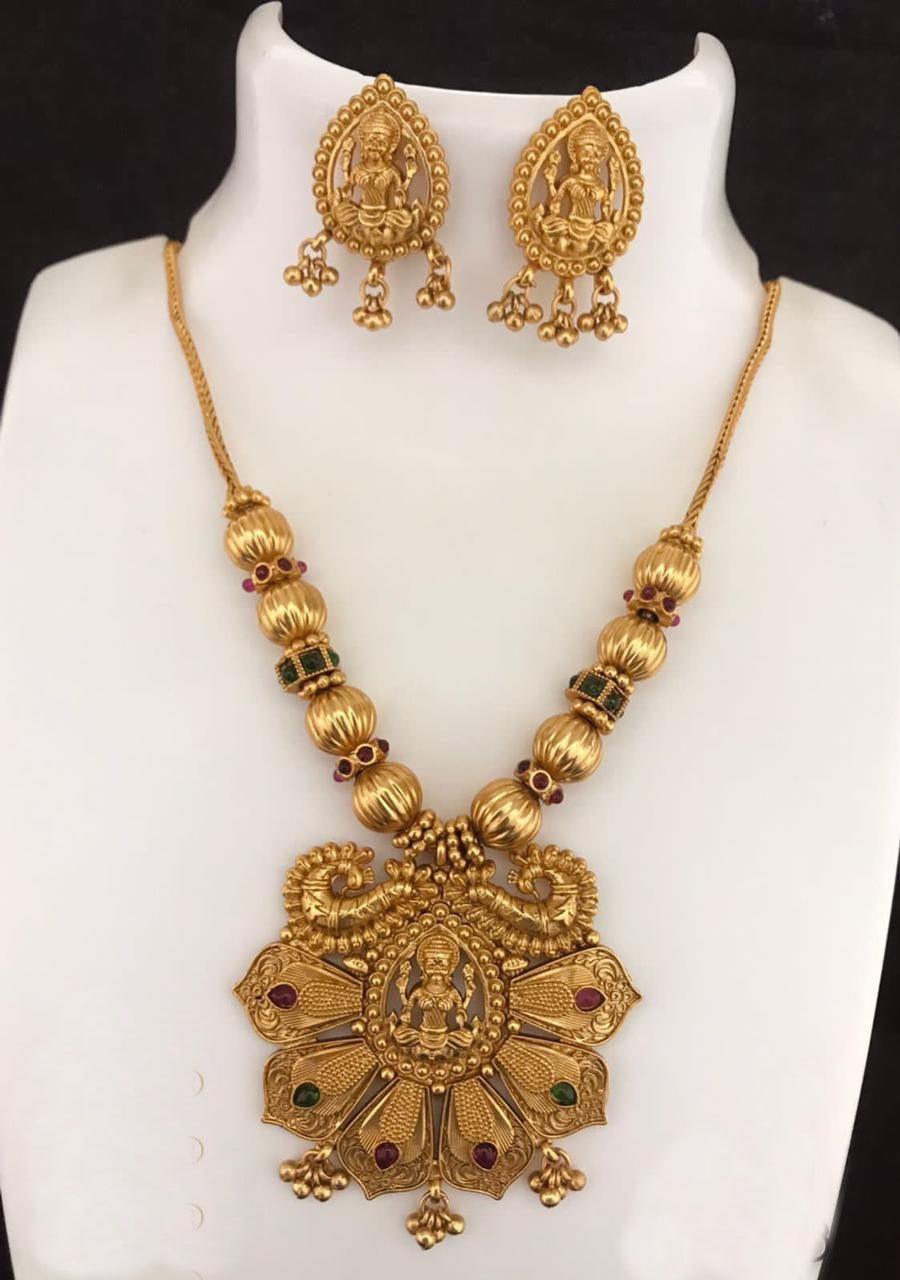 Laxmi Pendant Set with AD Stones