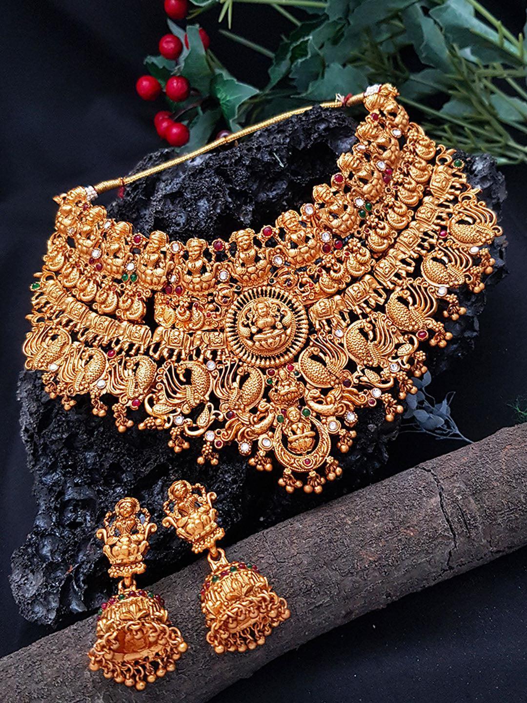 Laxmi saharsa nama choker necklace set 8007N-Necklace Set-Griiham-Griiham