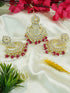 Light gold finish Earring/jhumka/Dangler with Mang Tikka 10789N - Griiham