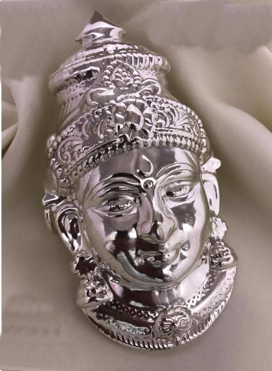 Maha Vara Laxmi Goddess Face German silver plated with Mukut