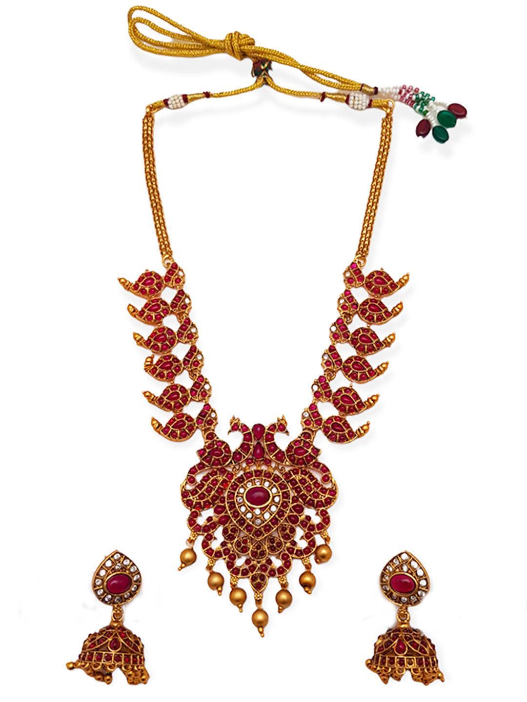 Mango Necklace with Peacock Motif Necklace 6482N - Griiham