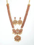 Matt Gold Laxmi Kemp color stone Long Necklace set 7737N - Griiham