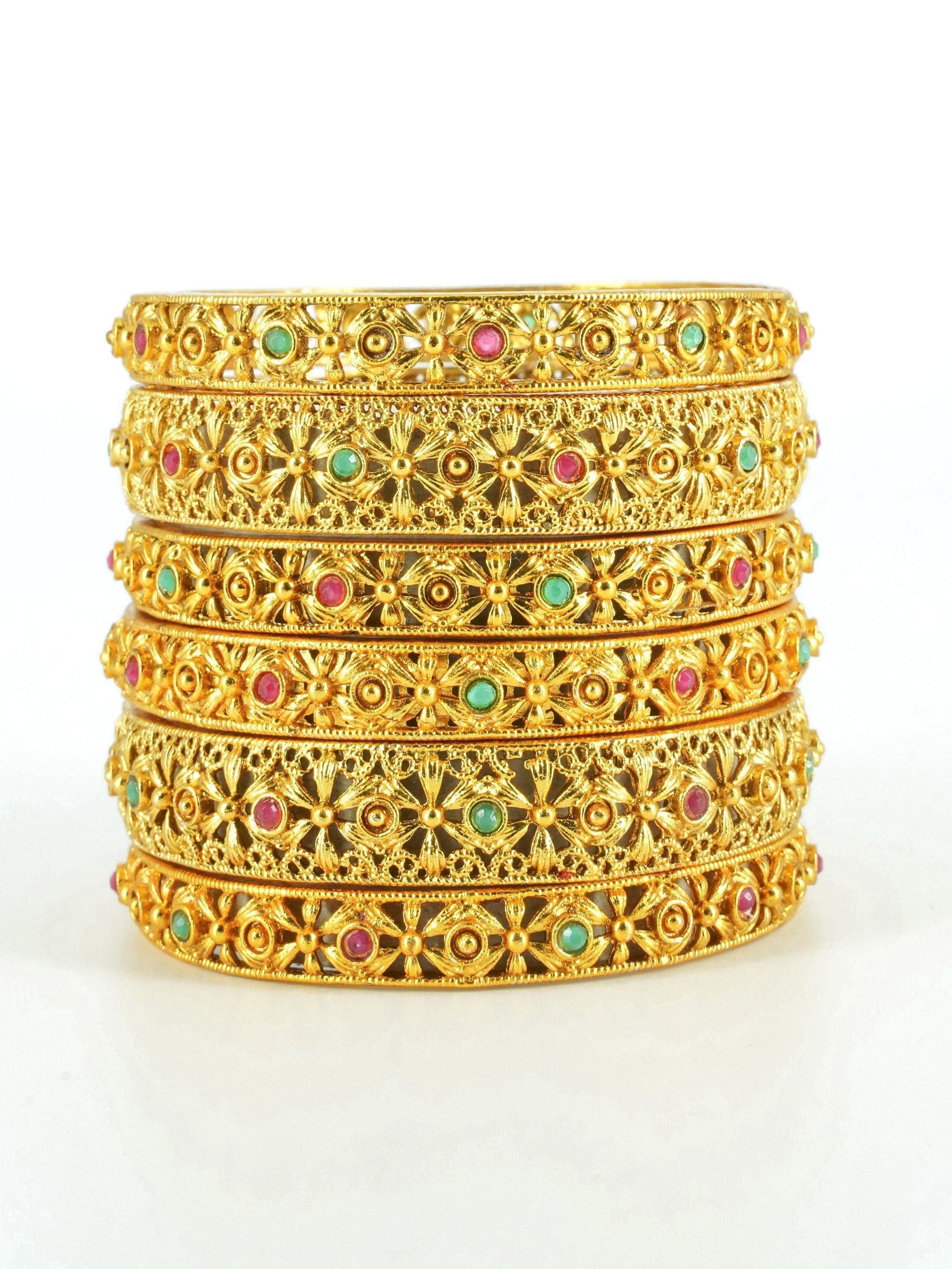 Matt finish Bangles Set of 6 bangles 8159A - Griiham