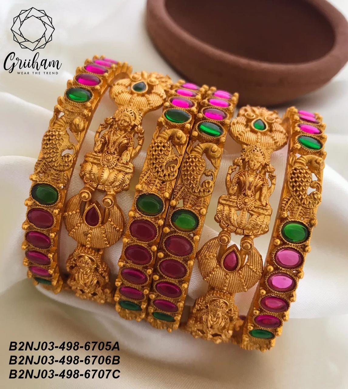 Matt finish Bangles Set of 6 bangles B2NJ03-498-6705A