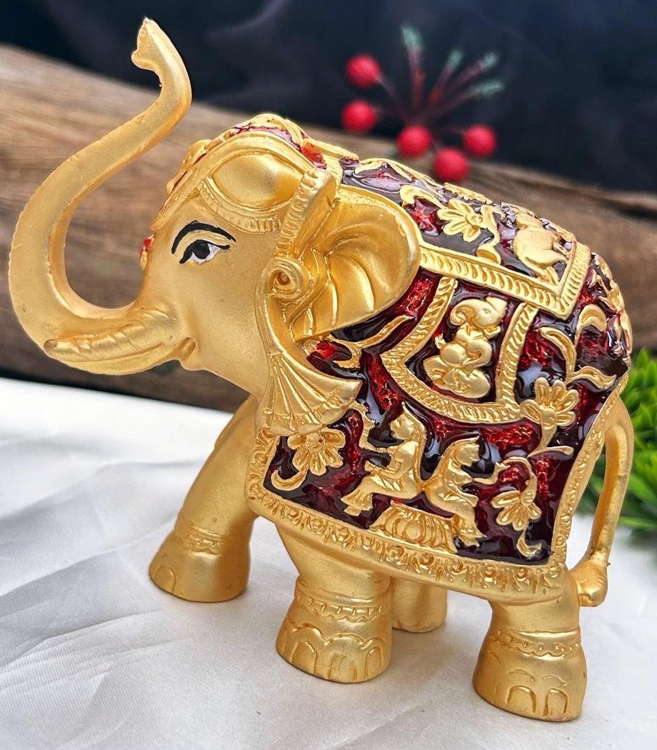 Matt silver Plated single elephant marble idol 10cm Height - Griiham