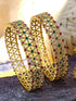 Micro Gold Finish Stone Bangle Latest Design Collection Set of 2 10074c - Griiham