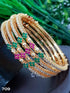 Micro Gold Finish Stone Bangle Latest Design Collection Set of 4 B2SN09-244-2945A