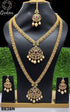 Micro Gold Plated Sayara Collection Necklace Set Combo (Long+short) with Mang Tikka 8838n-Necklace Set-Griiham-Griiham