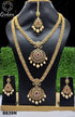 Micro Gold Plated Sayara Collection Necklace Set Combo (Long+short) with Mang Tikka 8839N-Necklace Set-Griiham-Griiham