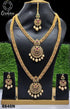 Micro Gold Plated Sayara Collection Necklace Set Combo (Long+short) with Mang Tikka 8840N-Necklace Set-Griiham-Griiham