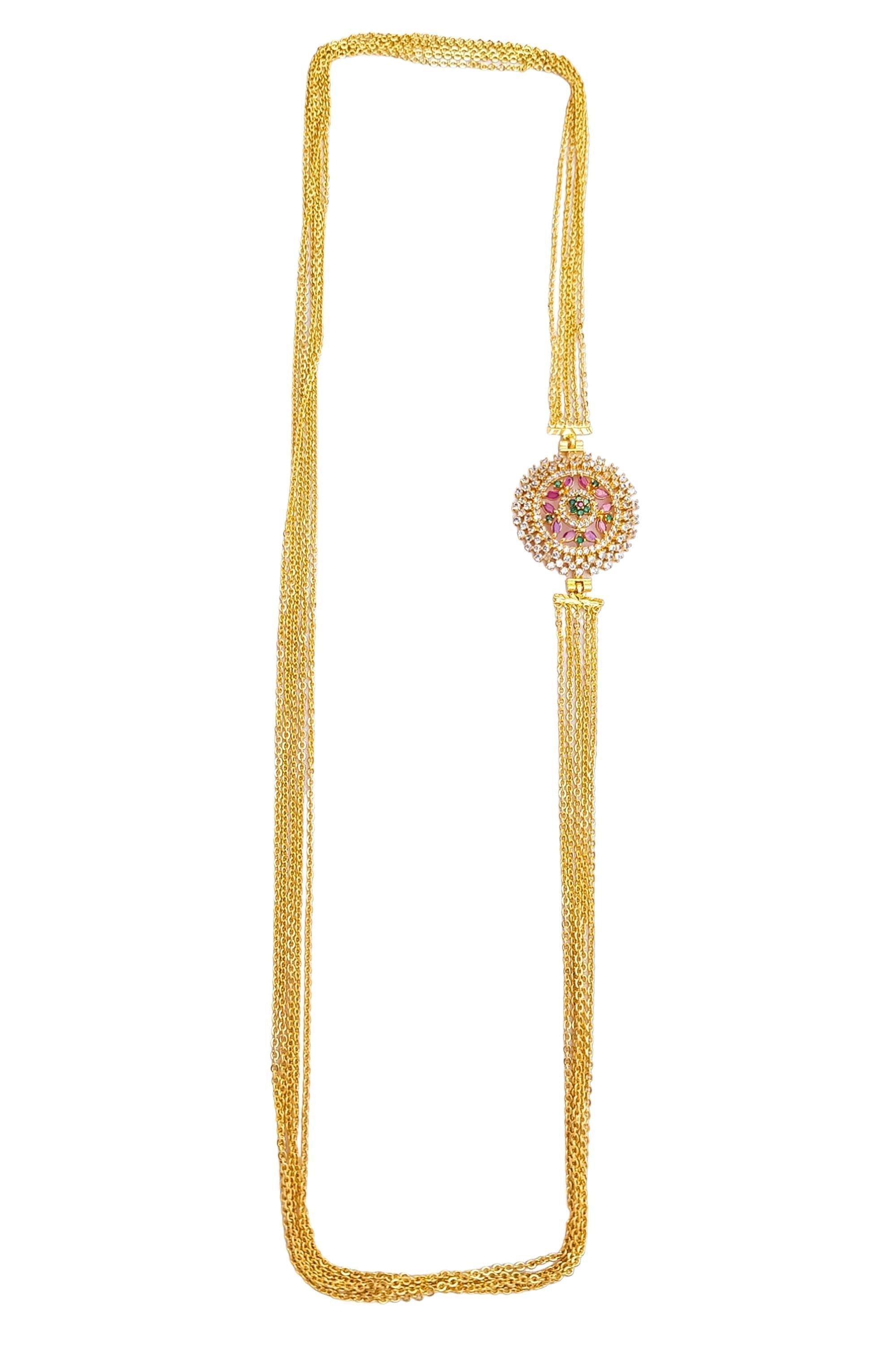 Microgold Plated 5 Layer CZ Mopu Chain - Griiham