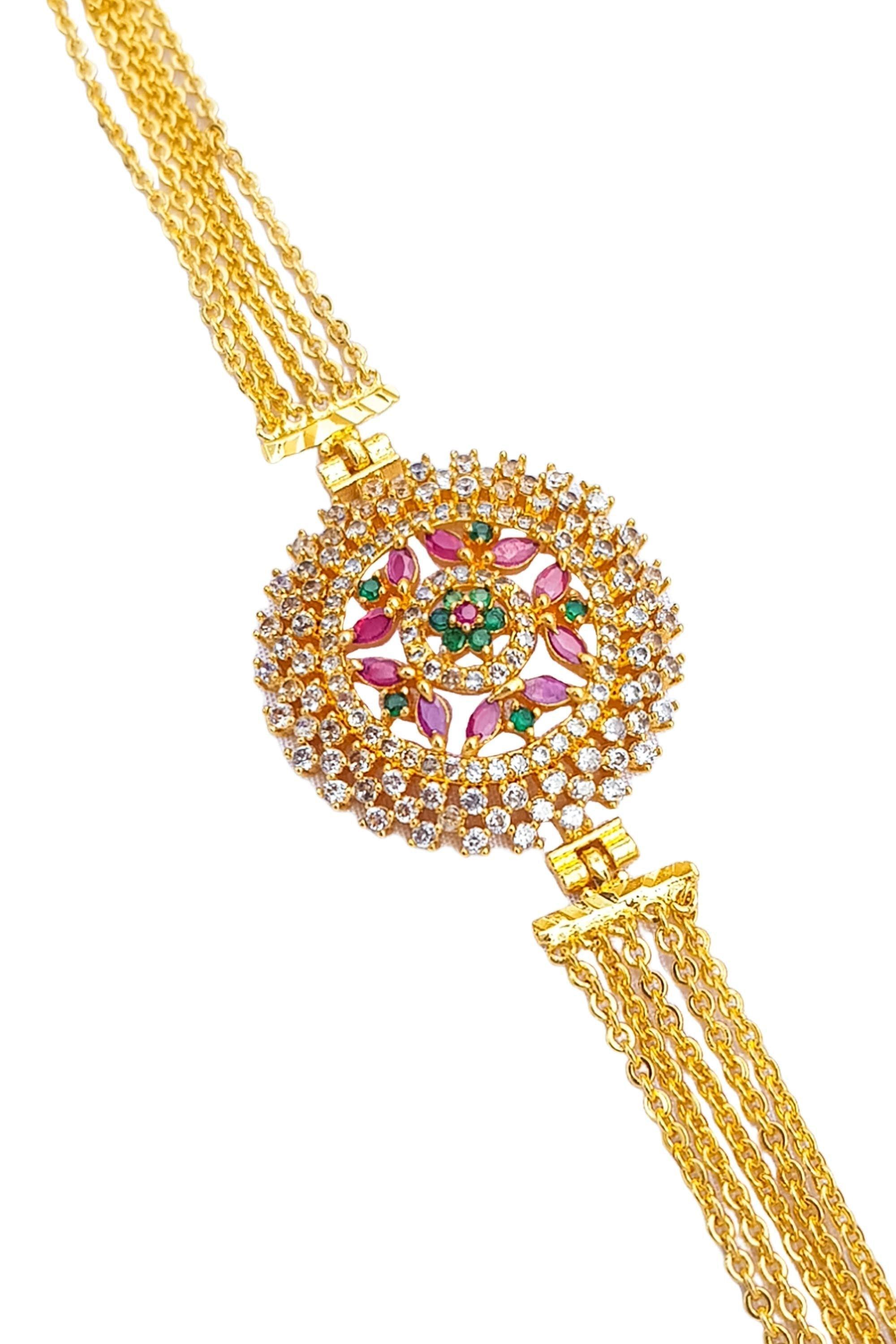 Microgold Plated 5 Layer CZ Mopu Chain - Griiham