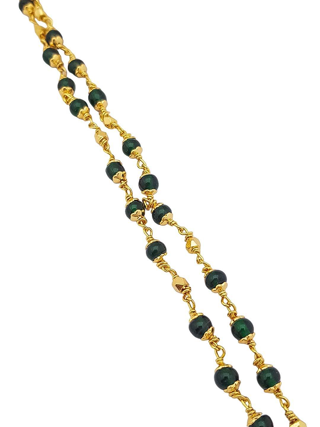 Microgold Plated Black Beed Chains Mangalsutra - Griiham