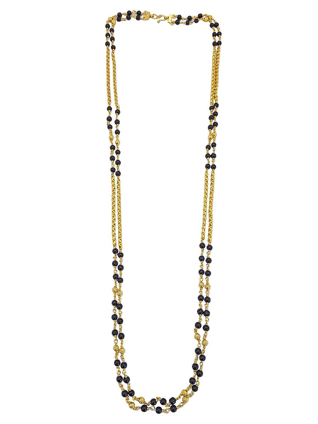 Microgold Plated Black Beed Chains Mangalsutra - Griiham