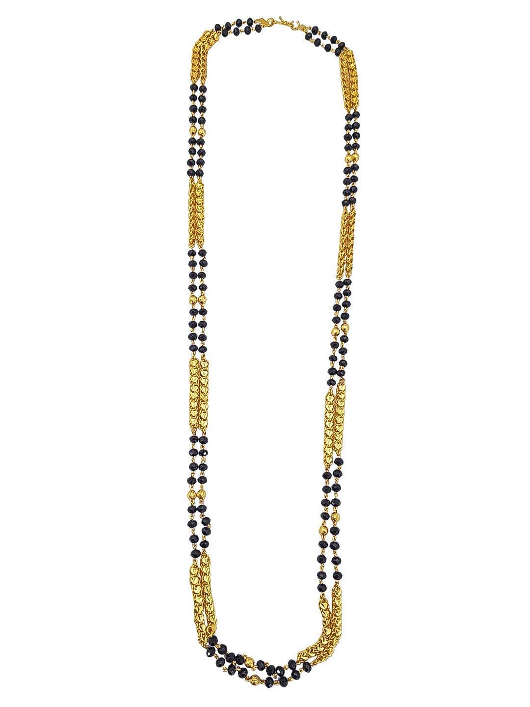 Microgold Plated Black Beed Chains Mangalsutra - Griiham