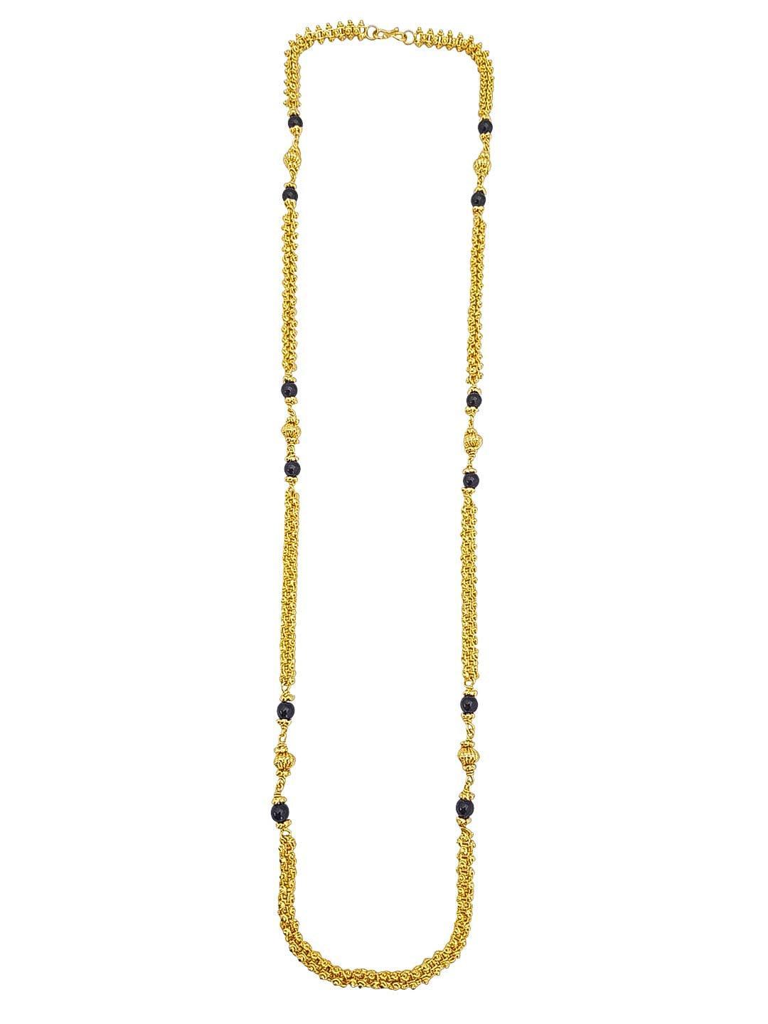 Microgold Plated Black Beed Chains Mangalsutra - Griiham