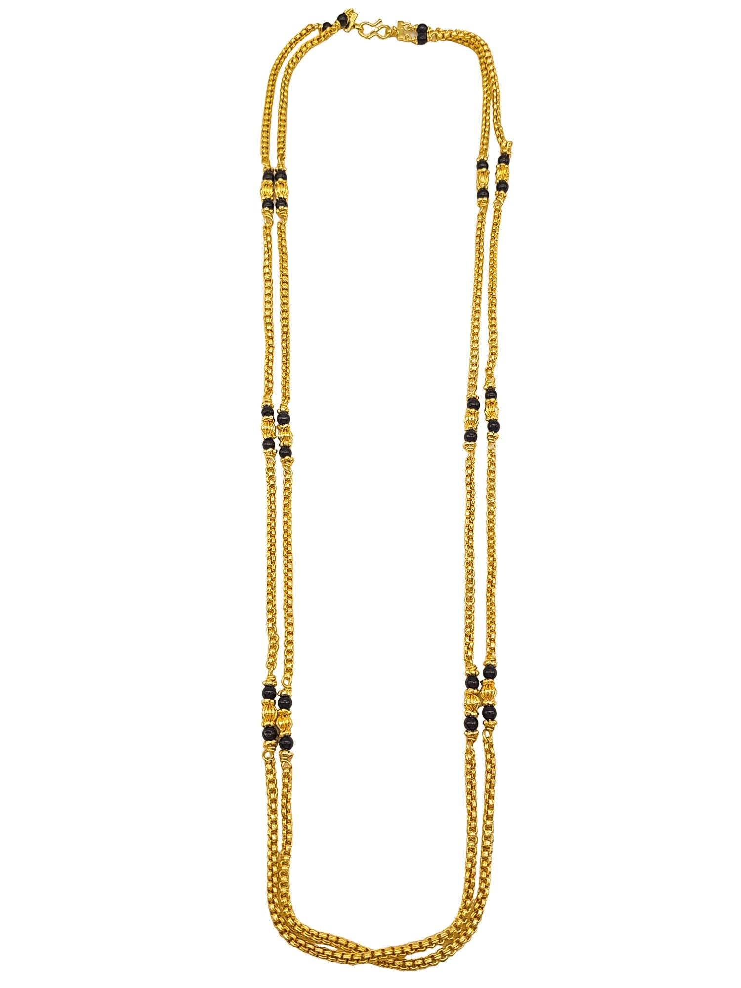 Microgold Plated Black bead Mangalya Chain