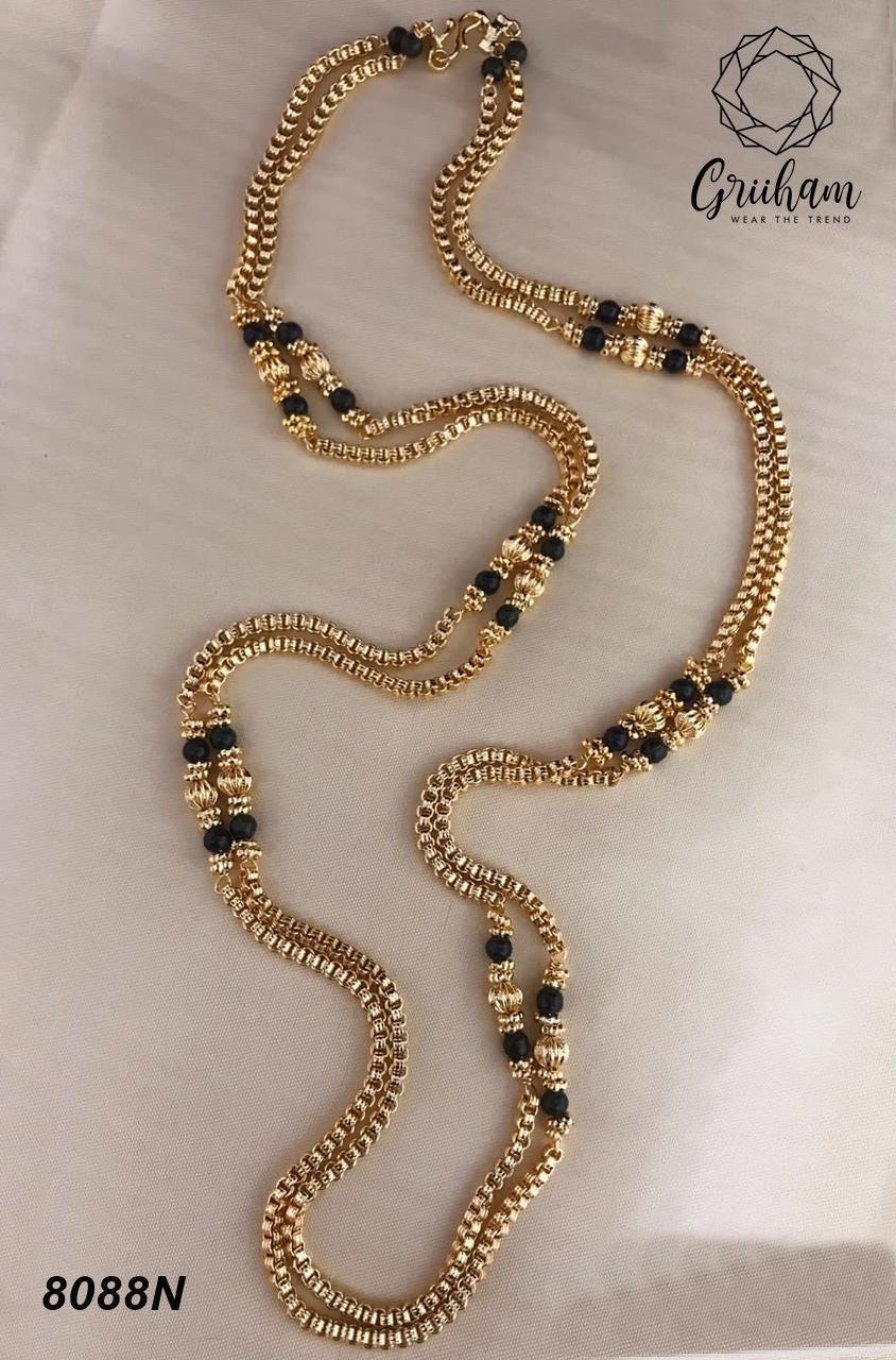 Microgold Plated Black beed Mangalya Chain