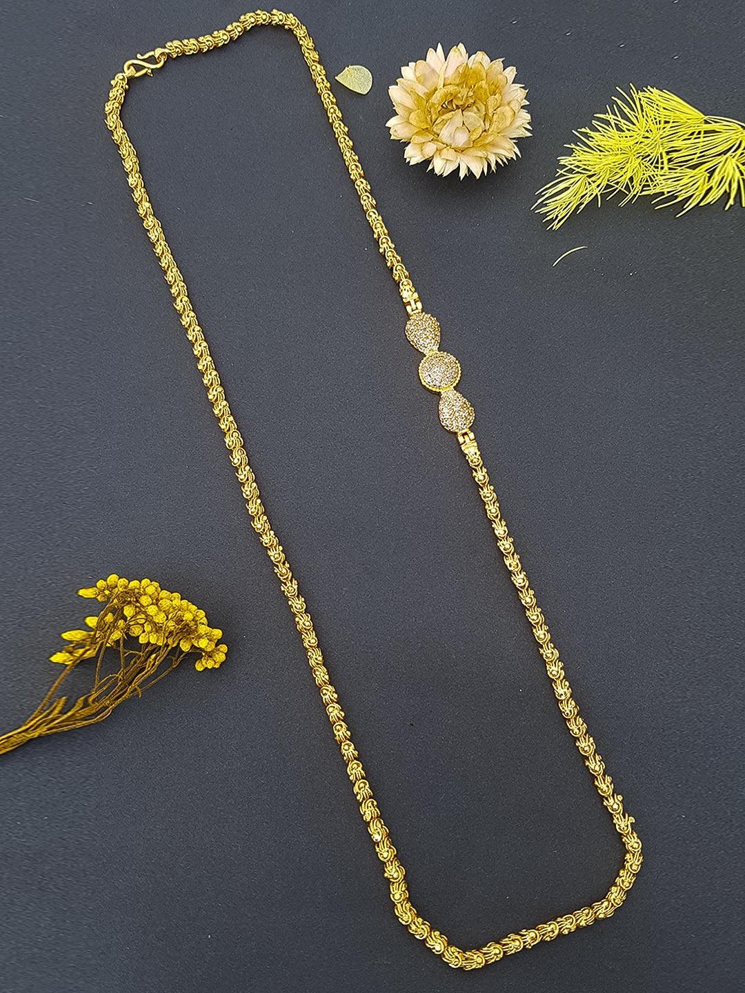 Microgold Plated CZ Mopu Chain