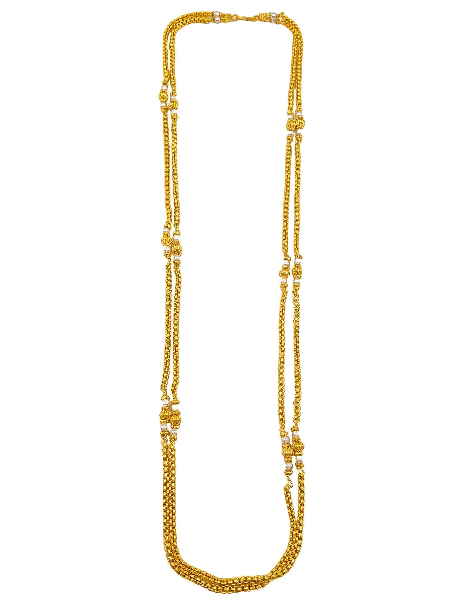 Microgold Plated Pearl Mangalya Chain