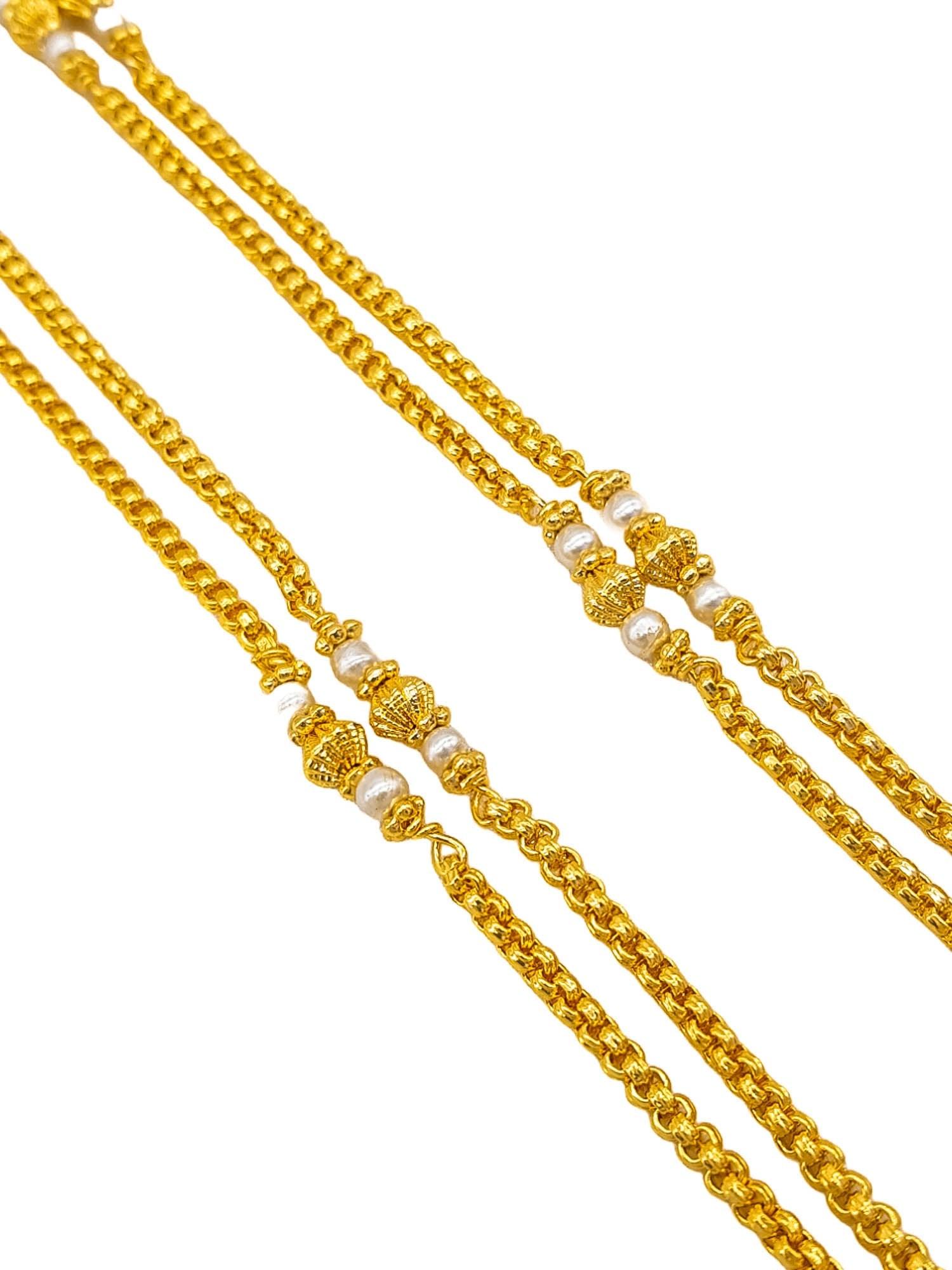 Microgold Plated Pearl Mangalya Chain