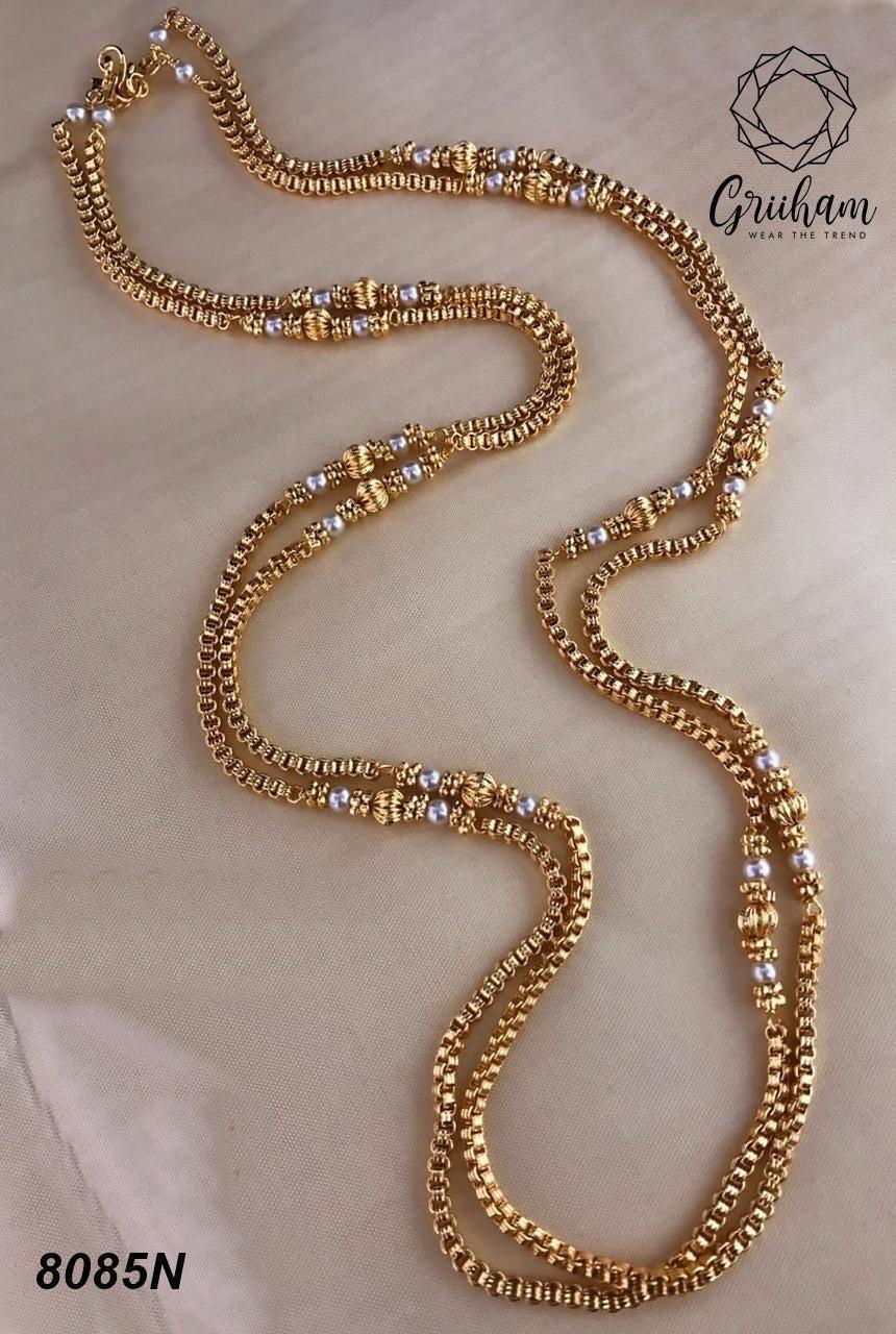 Microgold Plated Pearl Mangalya Chain