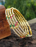 Microgold Plated Set of 4 CZ Bangles