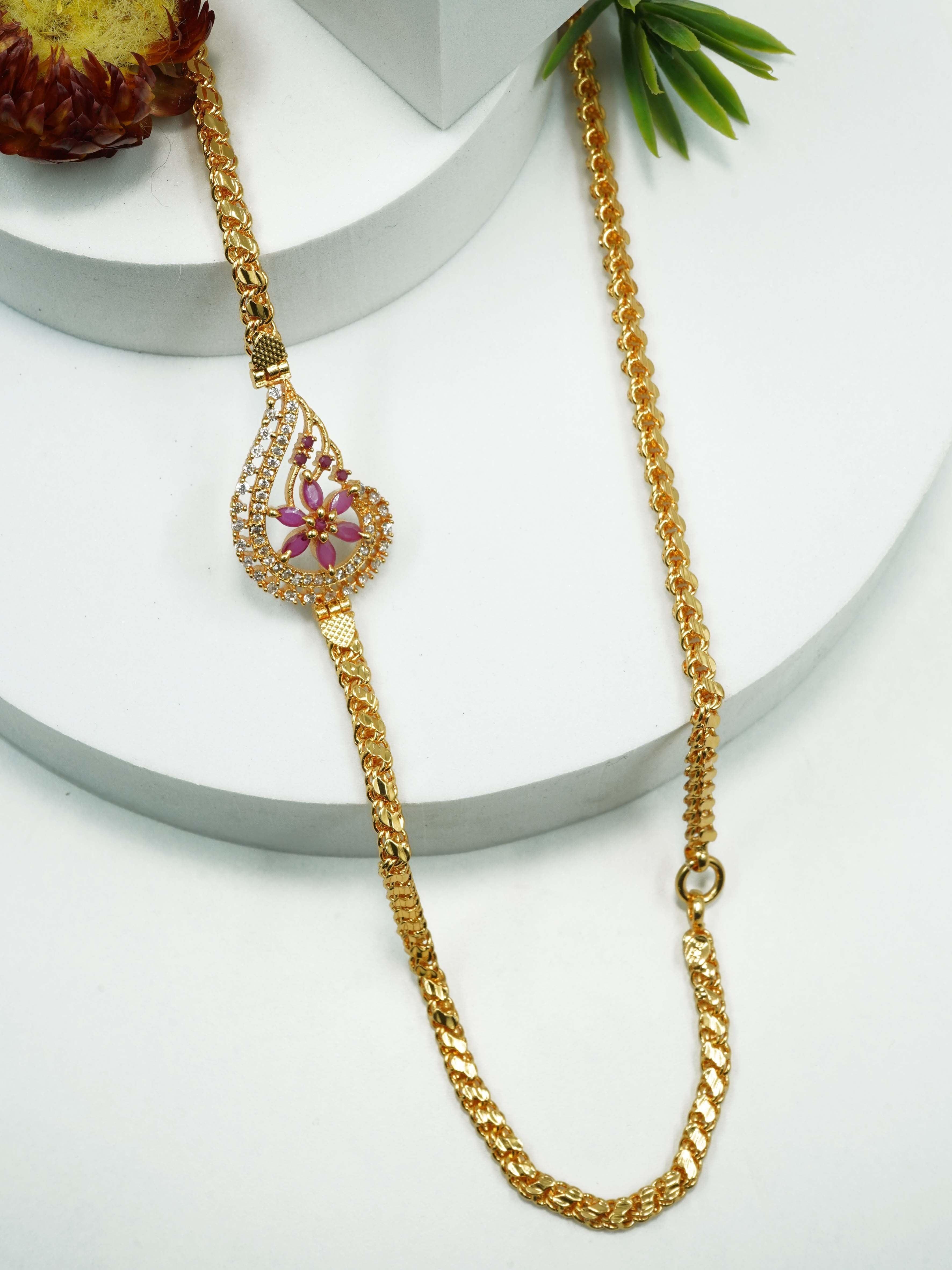 Microgold plated CZ Mopu Chain