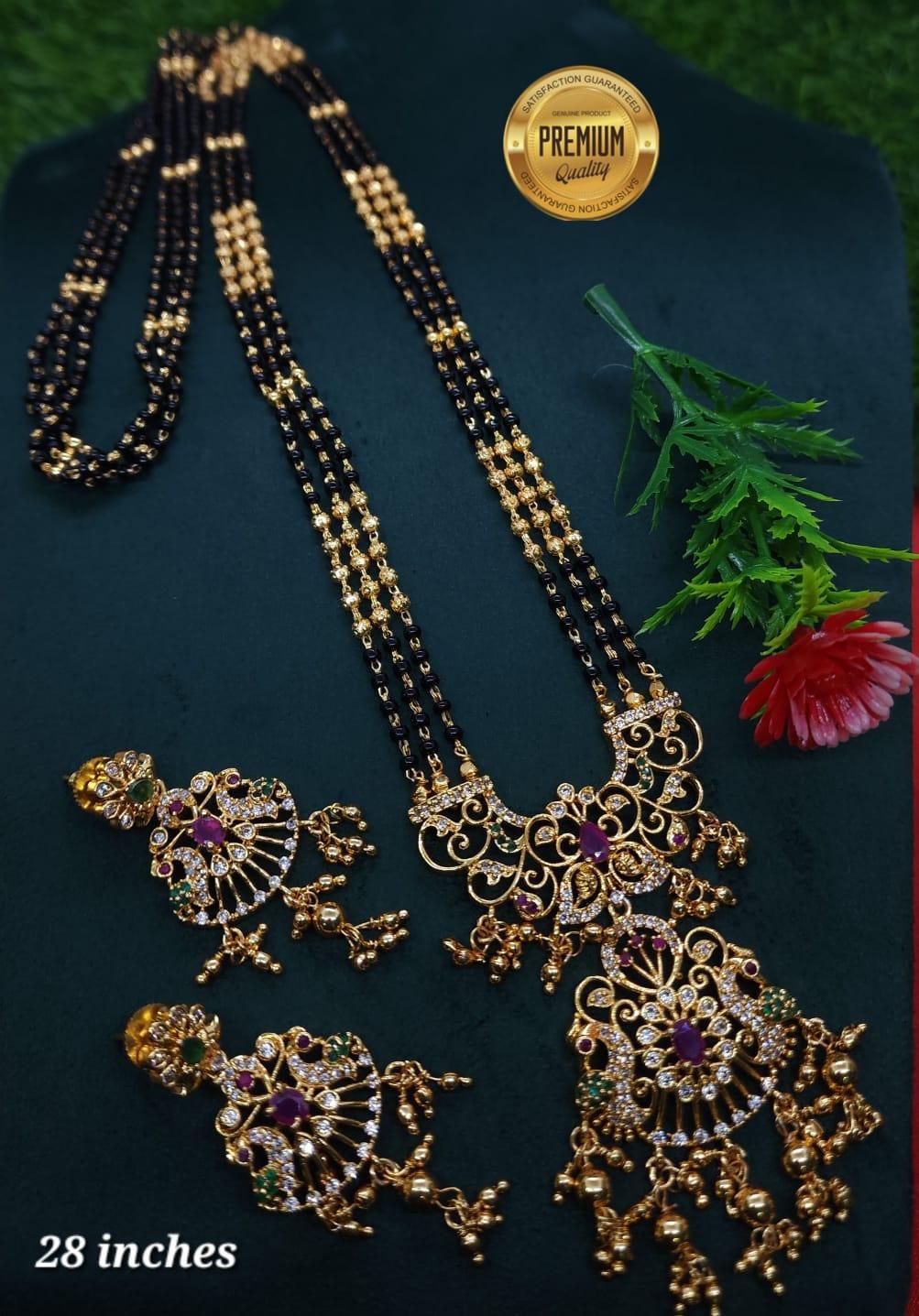 Buy Microgold plated Black beeds Chain Mangalsutra online by griiham ...