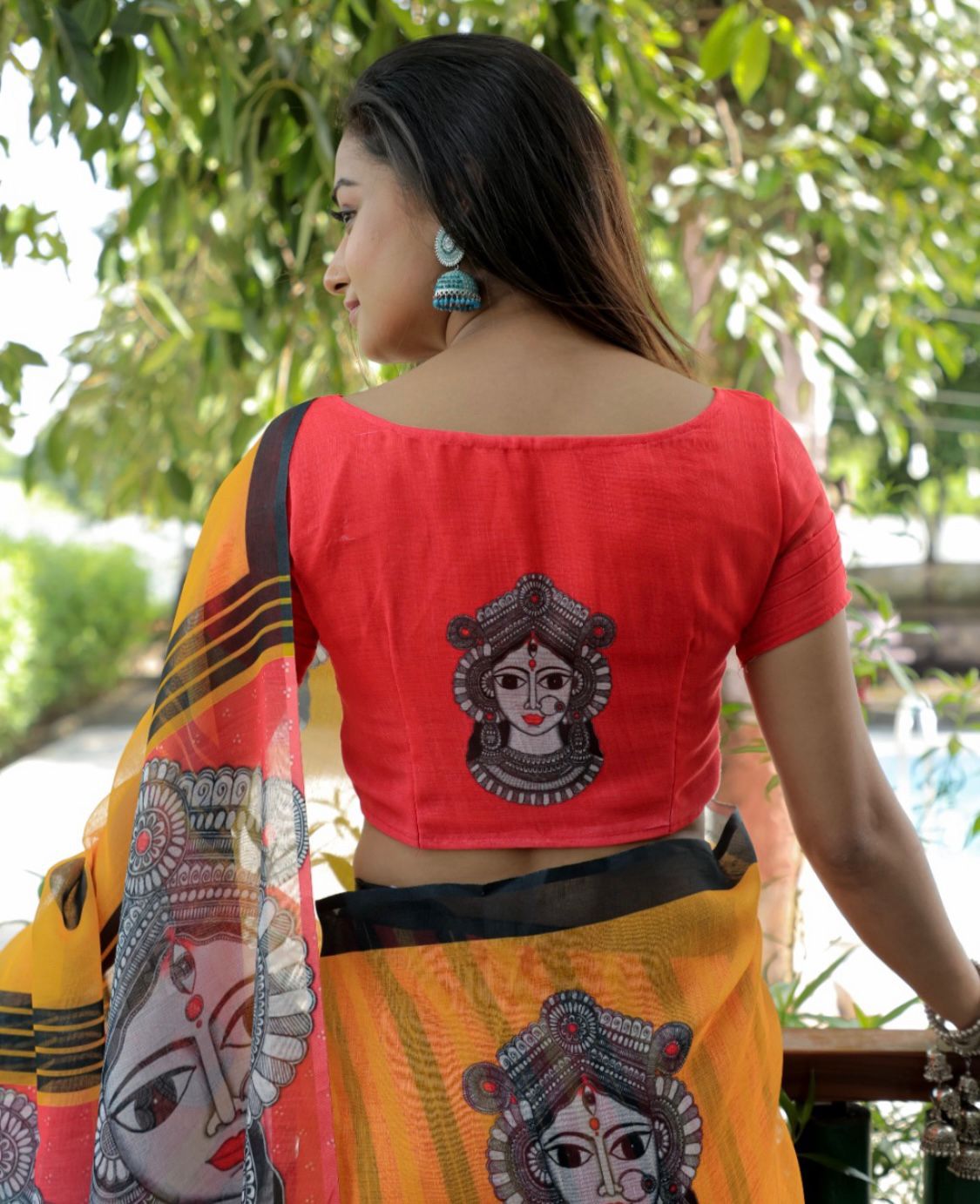 Mono-cotton sarees with all DURGA PUJA PRINT 17539N – Griiham