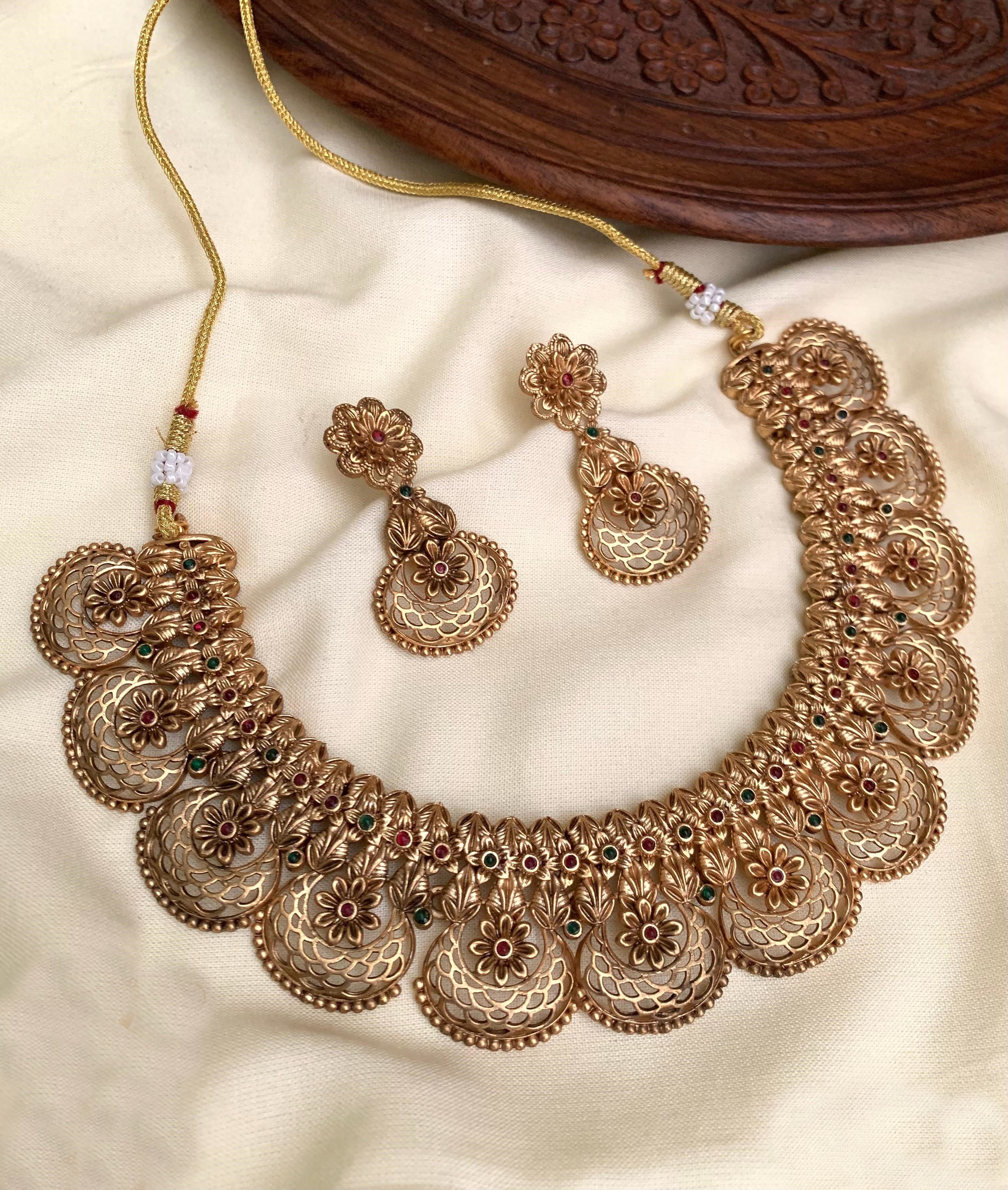 Gold Plated Stylish Necklace Set