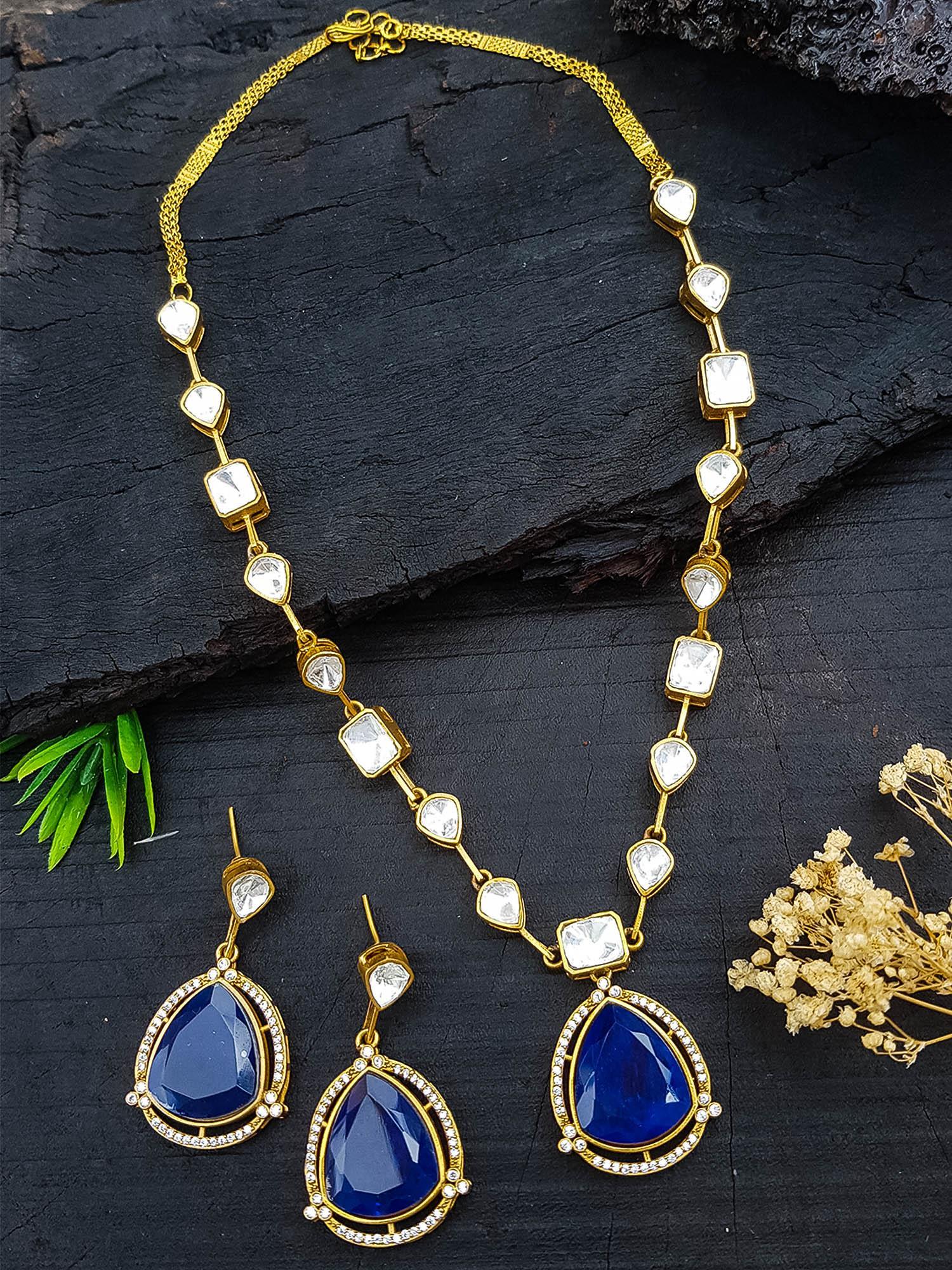 Victorian Gold Plated CZ Necklace Set