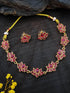 Gold Plated Choker Lotus Necklace Set multicolor