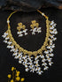 Antique Gold Plated Rice Pearl Necklace Set