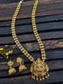 Antique Gold Plated Long Laxmi engraved Necklace Set