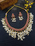 Antique Gold Plated Rice Pearl Necklace Set