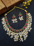 Antique Gold Plated Rice Pearl Necklace Set