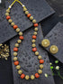 Gold Plated Long Necklace Set in coral